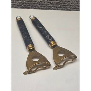 Set of 2 Gold and Black Marble Pattern Y-Peeler Vegetable Fruit Kitchen Tools